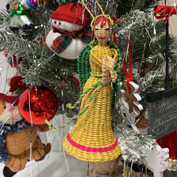 Straw woven doll Angel ornament - Picture 2 of 11